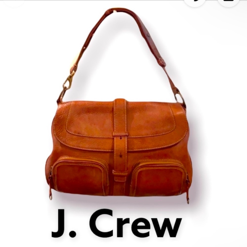 Authentic J. Crew designer vintage distressed leather handbag purse